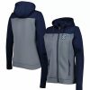 Clothing * | Women'S Antigua Deep Sea Blue/Gray Seattle Kraken Protect Full-Zip Jacket