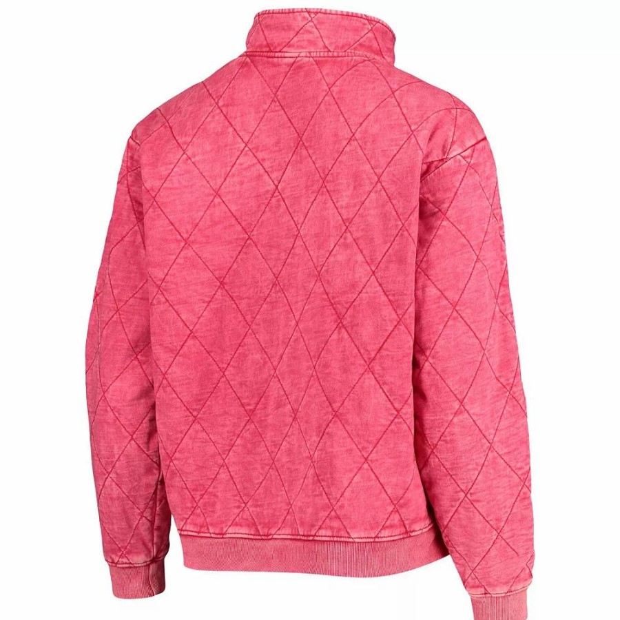 Clothing * | Women'S Gameday Couture Crimson Oklahoma Sooners Unstoppable Chic Quilted Quarter-Zip Jacket