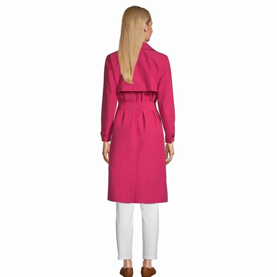 Clothing * | Women'S Lands' End Water-Resistant Modern Trench Coat Bright Sun