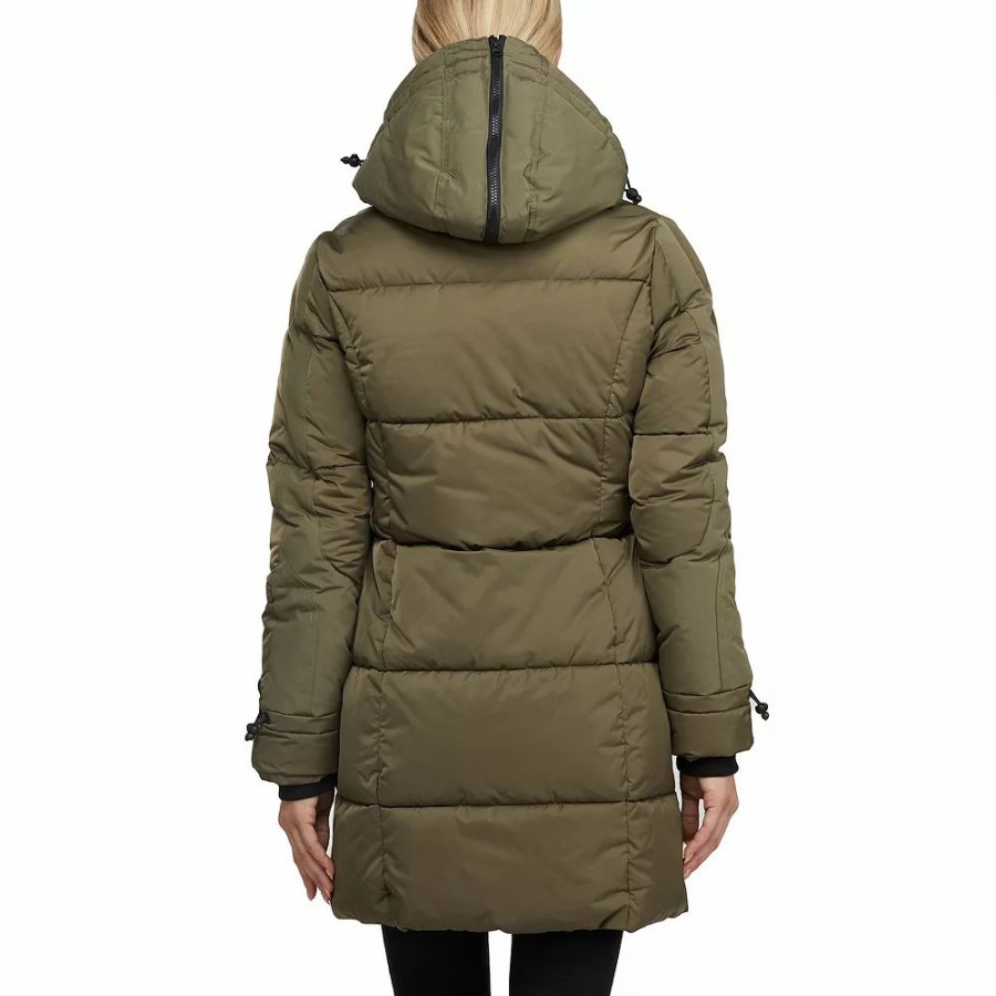 Clothing * | Women'S Kendall & Kylie Coolidge Quilted & Sherpa Puffer Coat Black