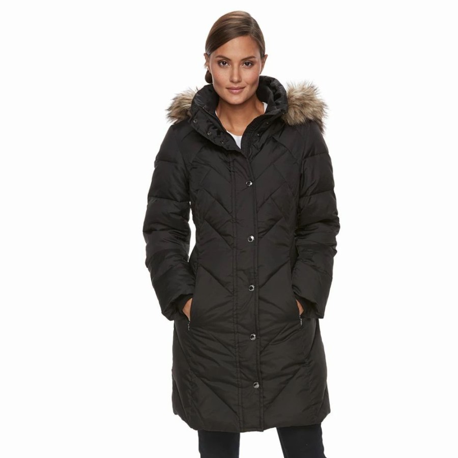 Clothing * | Women'S Tower By London Fog Faux-Fur Hood Down-Fill Coat