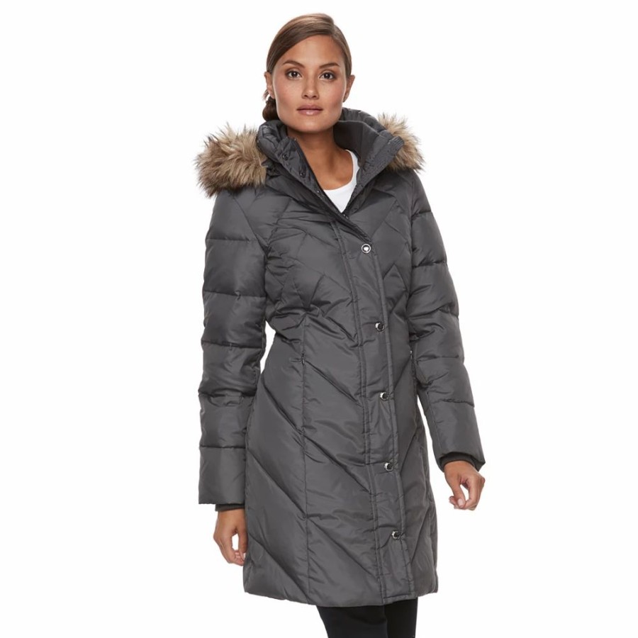 Clothing * | Women'S Tower By London Fog Faux-Fur Hood Down-Fill Coat