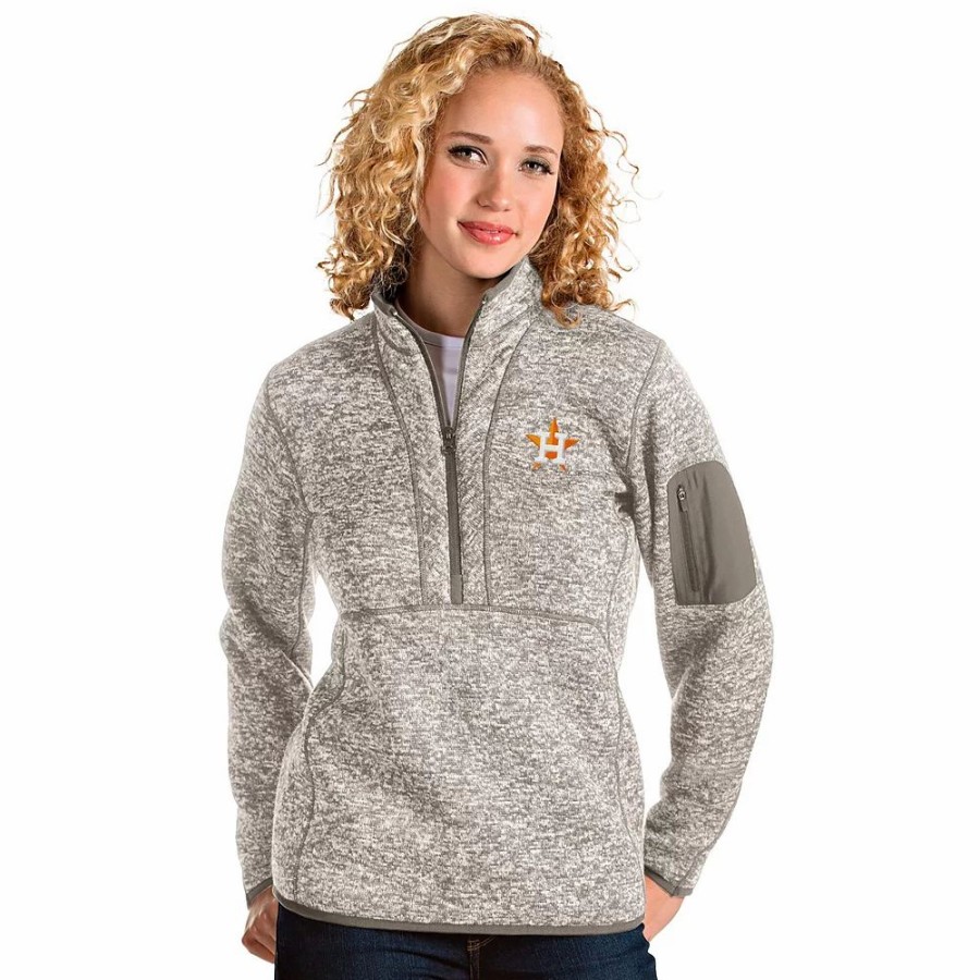 Clothing * | Women'S Houston Astros 1/2 Zip Pullover Sweater