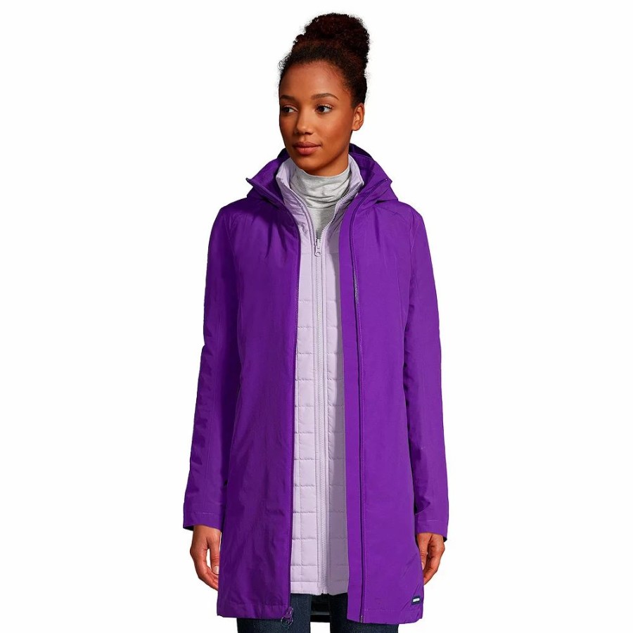 Clothing * | Petite Lands' End Squall 3 In 1 Waterproof Winter Long Coat With Hood