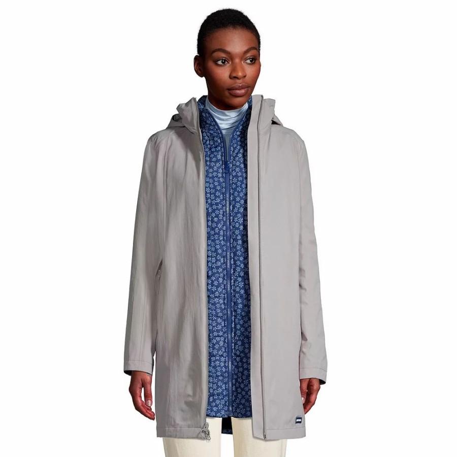 Clothing * | Petite Lands' End Squall 3 In 1 Waterproof Winter Long Coat With Hood