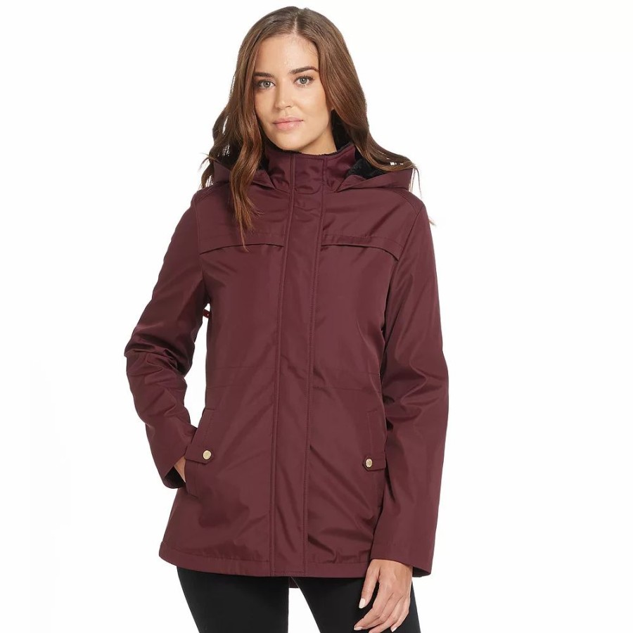 Clothing * | Women'S Weathercast Hooded Bonded Anorak Rain Jacket