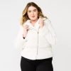 Clothing * | Plus Size Nine West Faux-Fur Faux-Leather Moto Jacket