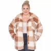 Clothing * | Plus Size White Mark Plaid Shacket