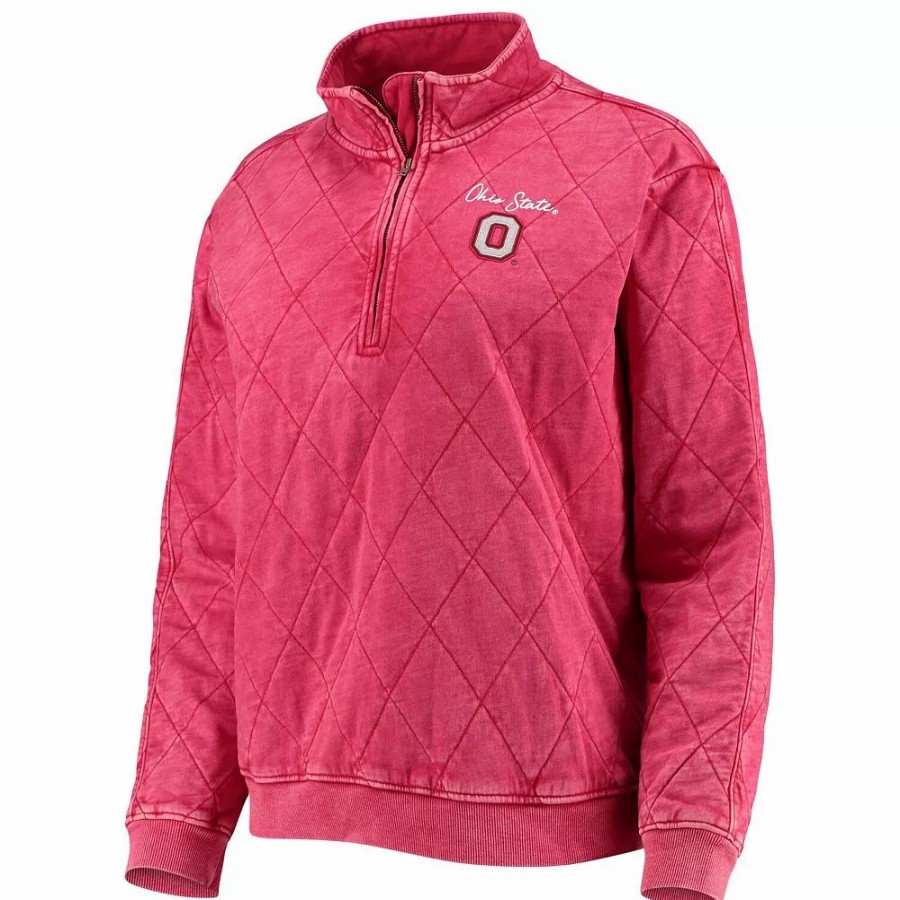 Clothing * | Women'S Gameday Couture Scarlet Ohio State Buckeyes Unstoppable Chic Quilted Quarter-Zip Jacket