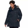 Clothing * | Plus Size Tower By London Fog Hooded Faux-Fur Down Puffer Coat