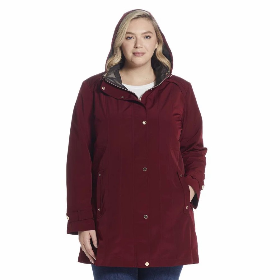 Clothing * | Plus Size Gallery Hooded Short Rain Jacket