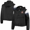 Clothing * | Women'S Black/Navy Detroit Tigers Plus Size Anorak Quarter-Zip Hoodie