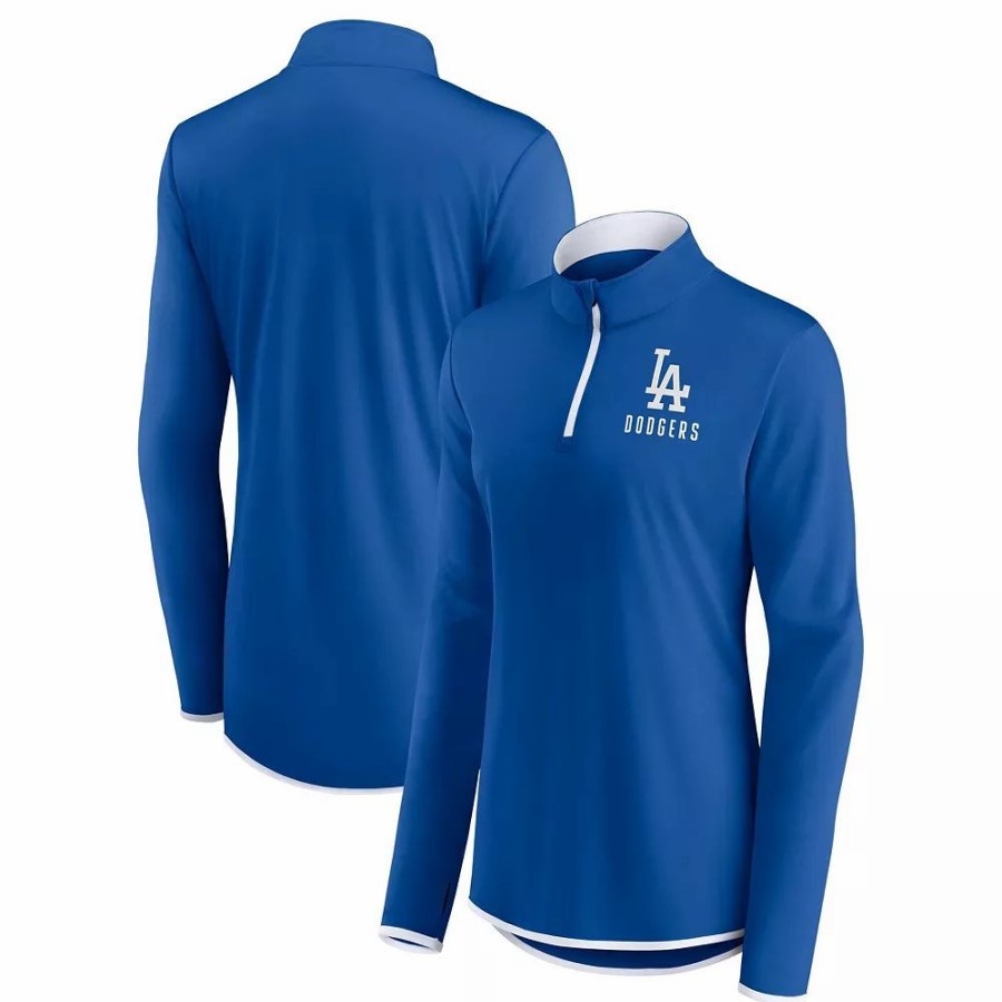 Clothing * | Women'S Fanatics Branded Royal Los Angeles Dodgers Worth The Drive Quarter-Zip Jacket