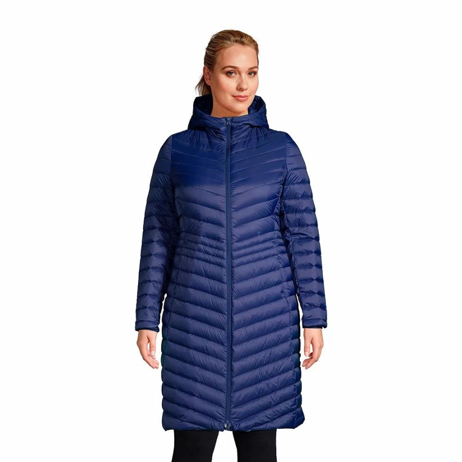 Clothing * | Petite Plus Size Lands' End Hooded Ultralight Packable Down Coat