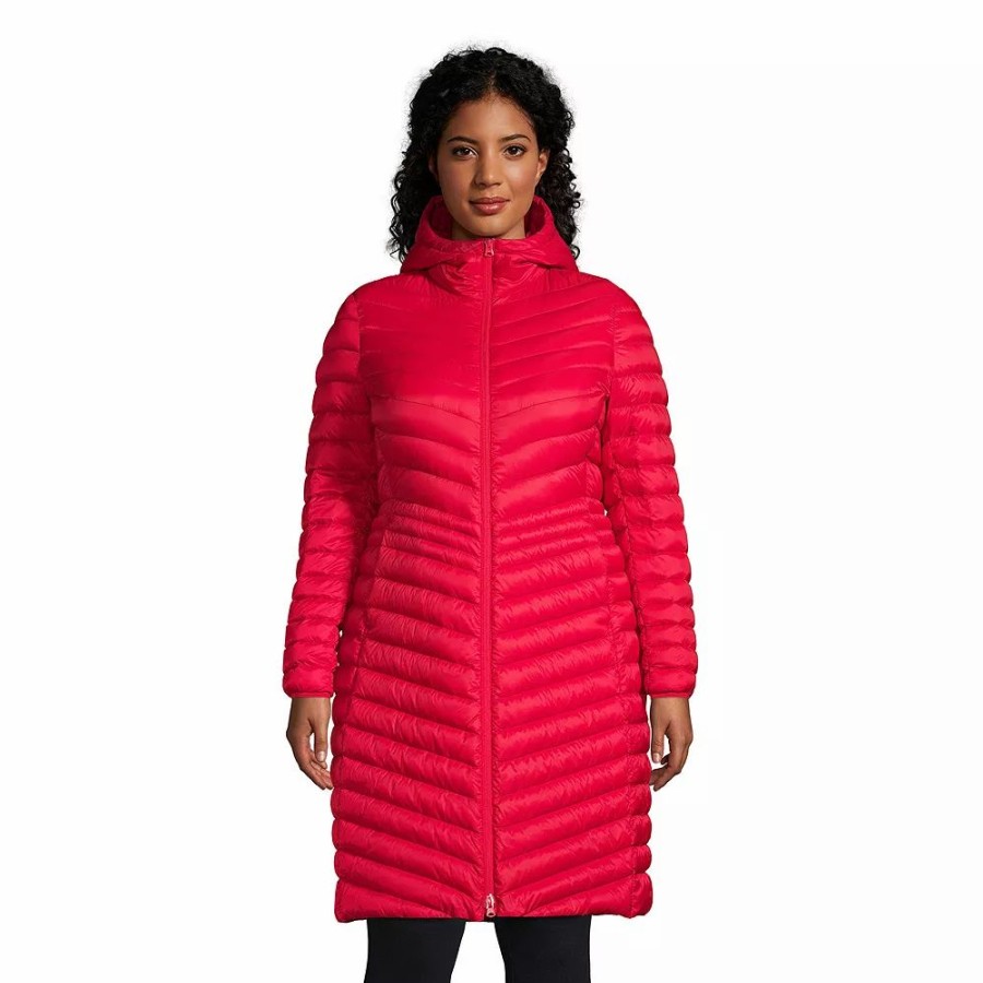 Clothing * | Petite Plus Size Lands' End Hooded Ultralight Packable Down Coat