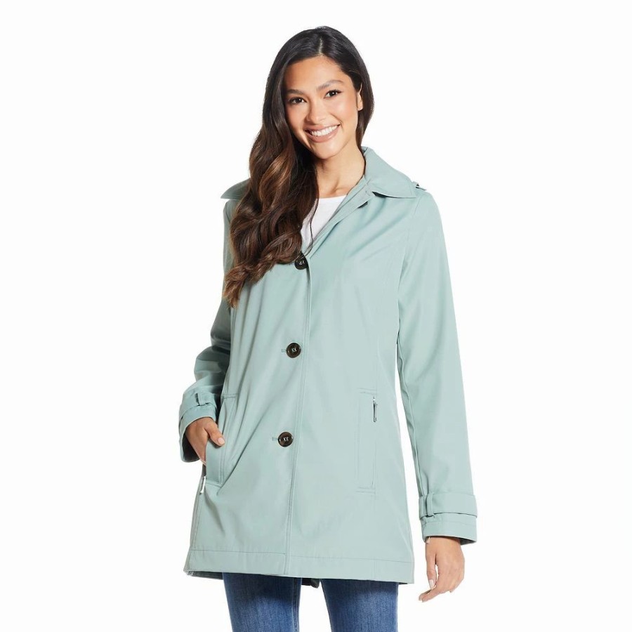 Clothing * | Women'S Weathercast Hooded Topper Rain Jacket