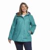 Clothing * | Plus Size Weathercast Hooded Rain Coat