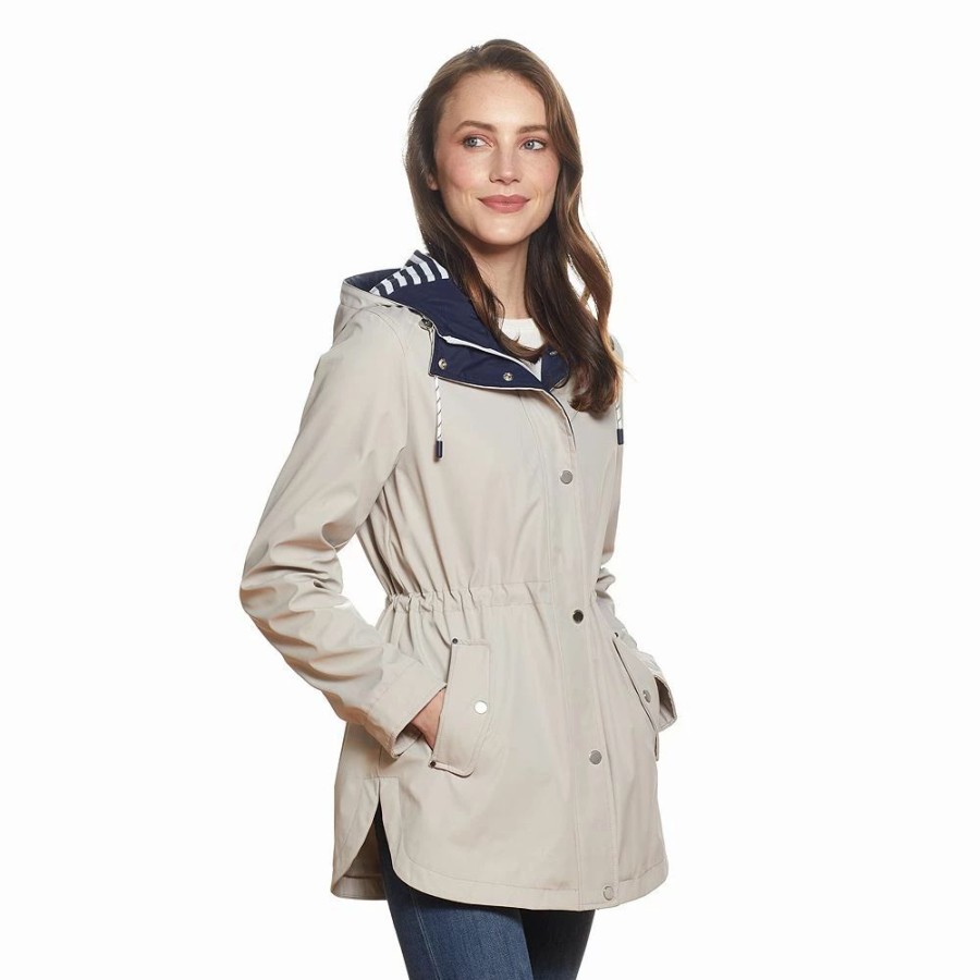 Clothing * | Women'S Weathercast Hooded Nautical Anorak Jacket