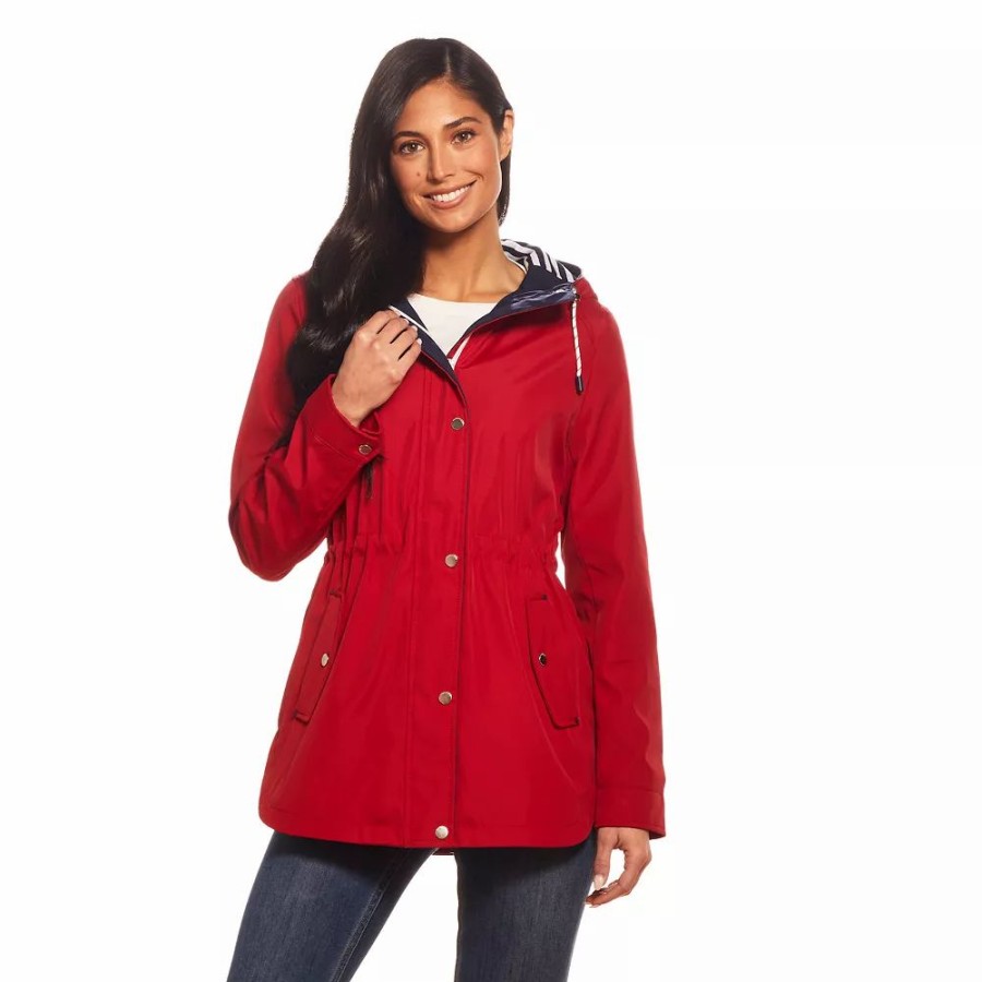 Clothing * | Women'S Weathercast Hooded Nautical Anorak Jacket