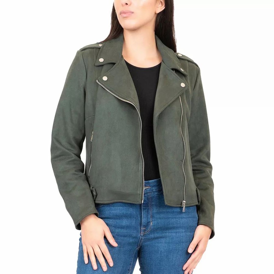 Clothing * | Women'S Mo-Ka Faux Suede Moto Jacket