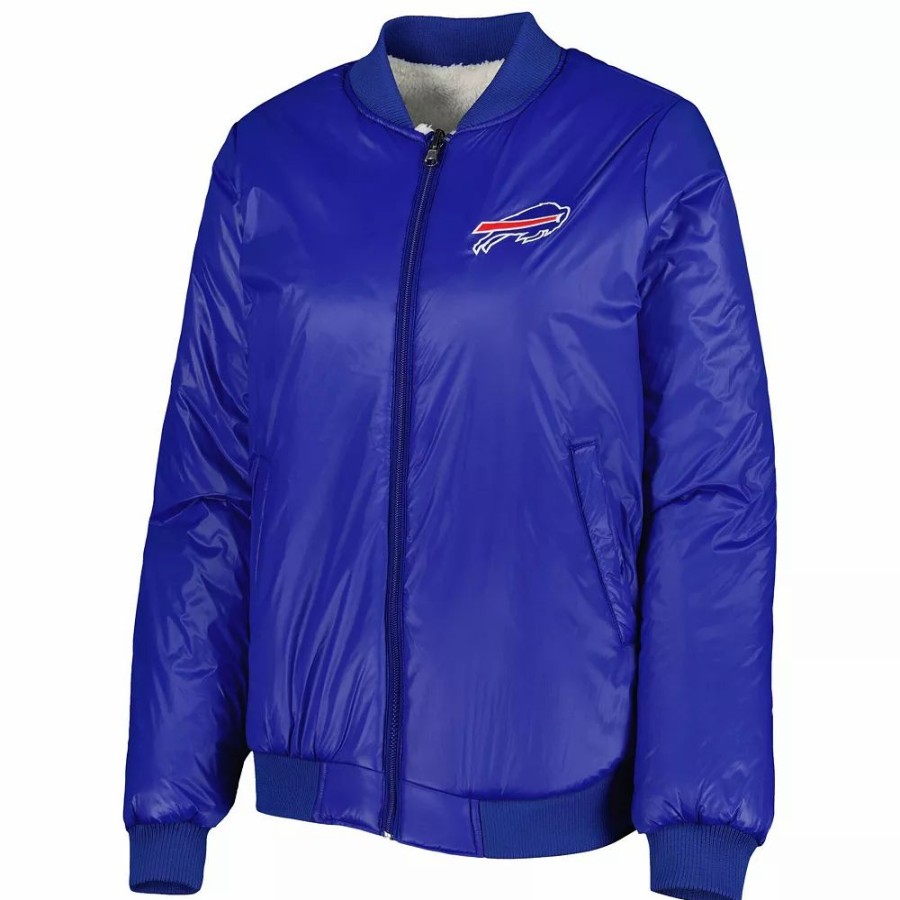 Clothing * | Women'S G-Iii 4Her By Carl Banks Oatmeal/Royal Buffalo Bills Switchback Reversible Full-Zip Jacket