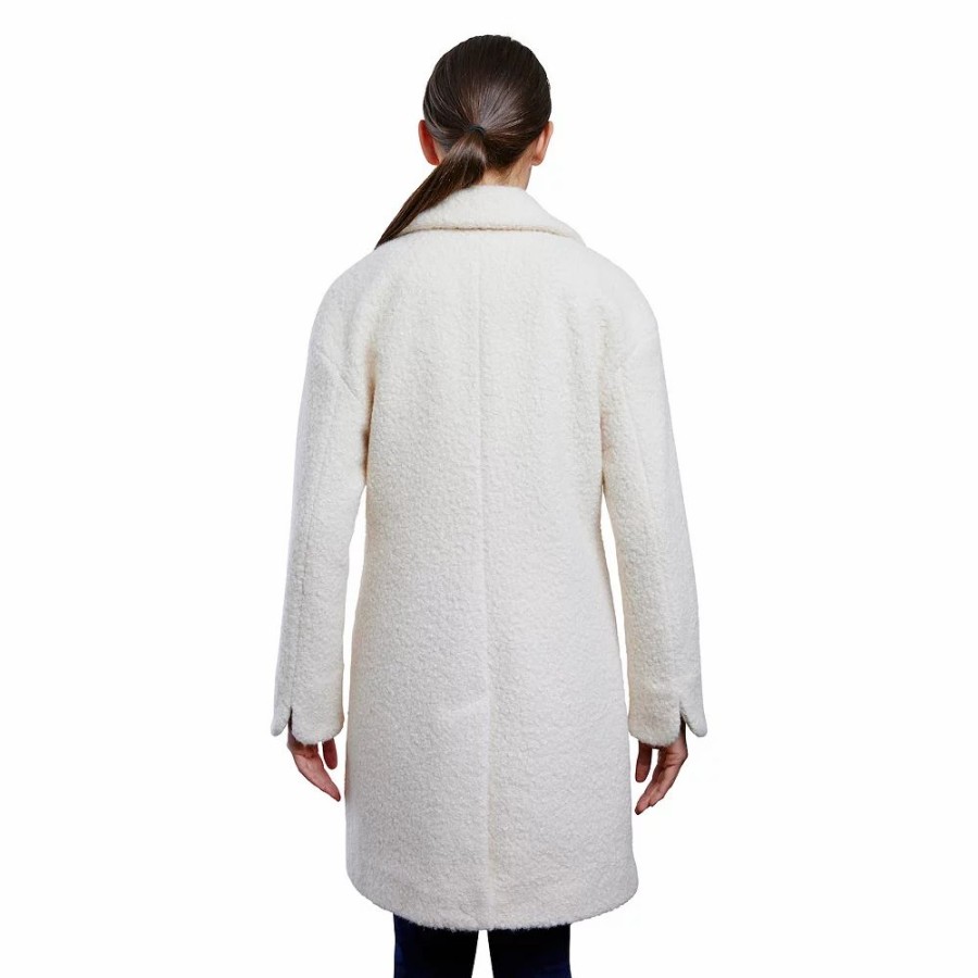 Clothing * | Petite London Fog Sherpa Peacoat Cream