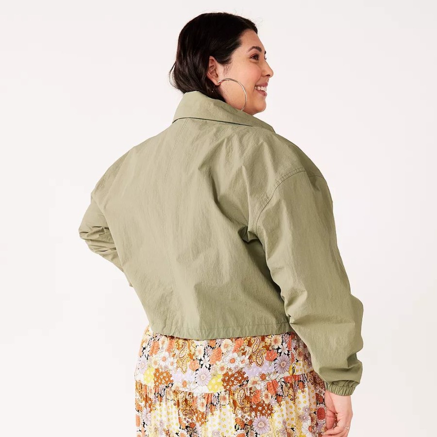 Clothing * | Juniors' Plus Size So Utility Windbreaker Jacket