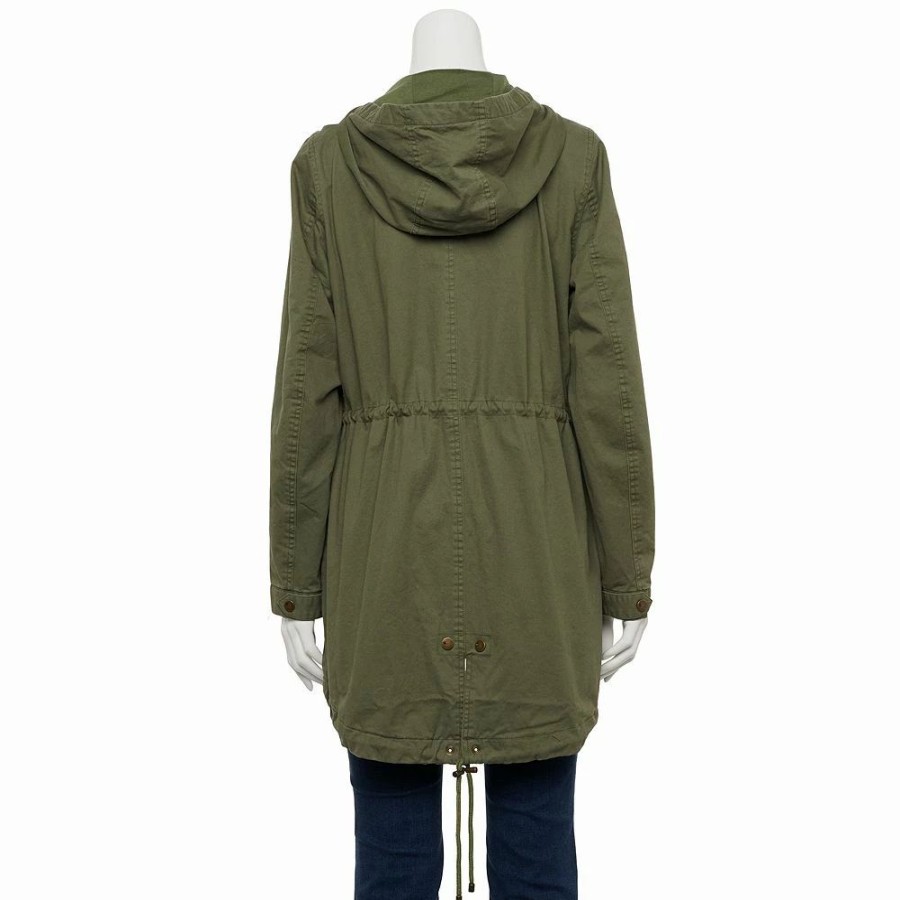 Clothing * | Women'S Hurley Territory Hooded Twill Anorak Jacket Black