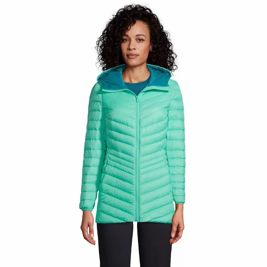 Clothing * | Women'S Lands' End Hooded Down Ultralight Packable Jacket