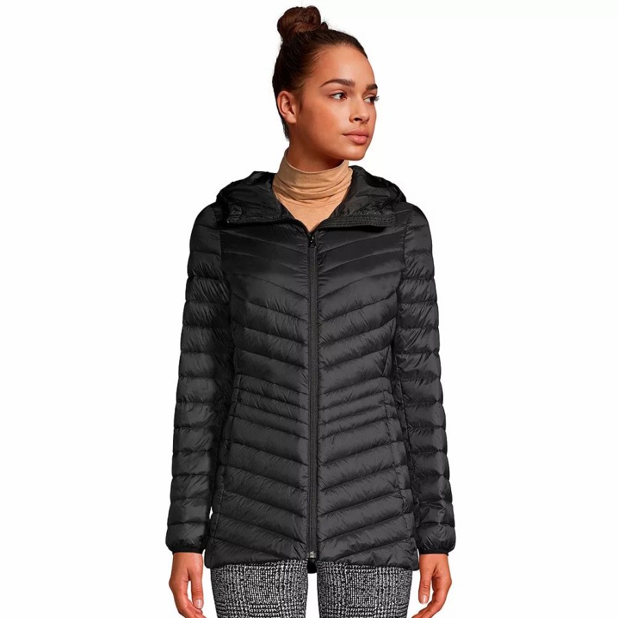 Clothing * | Women'S Lands' End Hooded Down Ultralight Packable Jacket