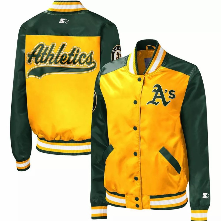 Clothing * | Women'S Starter Gold Oakland Athletics The Legend Full-Snap Jacket