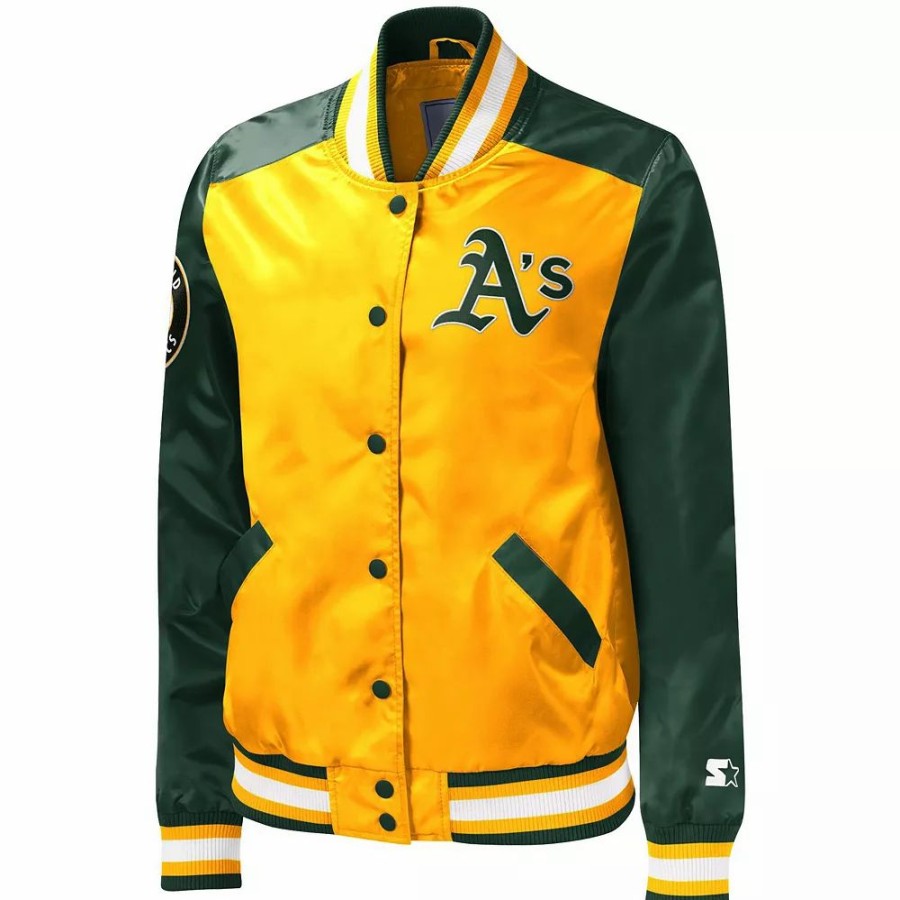 Clothing * | Women'S Starter Gold Oakland Athletics The Legend Full-Snap Jacket