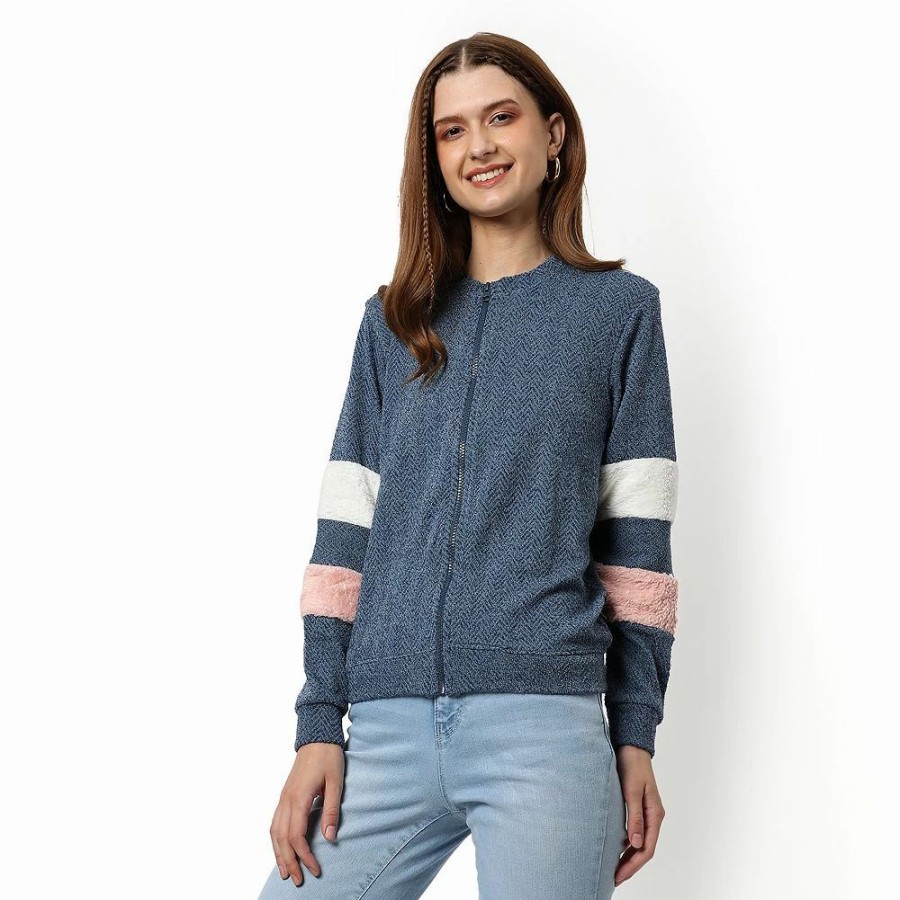 Clothing * | Campus Sutra Women Round Neck Full Sleeve Sweatshirt