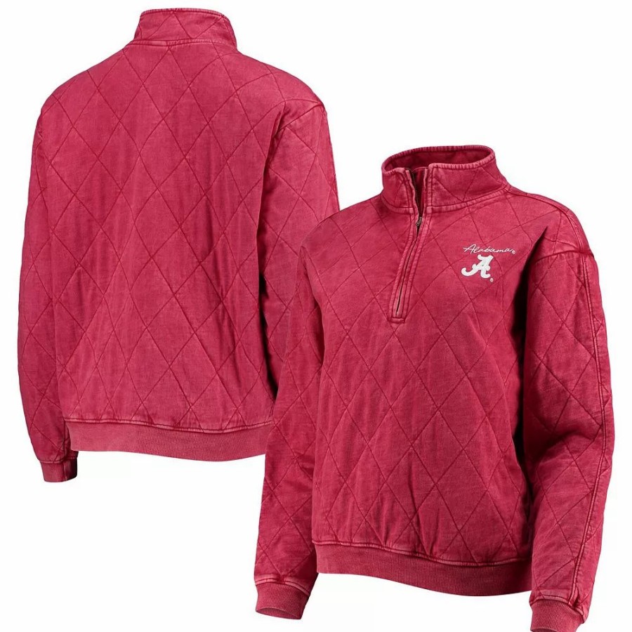 Clothing * | Women'S Gameday Couture Crimson Alabama Crimson Tide Unstoppable Chic Quilted Quarter-Zip Jacket