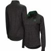 Clothing * | Women'S Colosseum Black Michigan State Spartans Bikram 1/4 Zip Long Sleeve Jacket