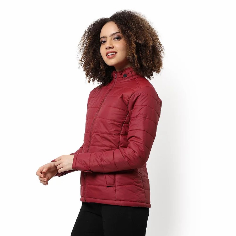 Clothing * | Campus Sutra Women Regular Fit Zipper Jacket