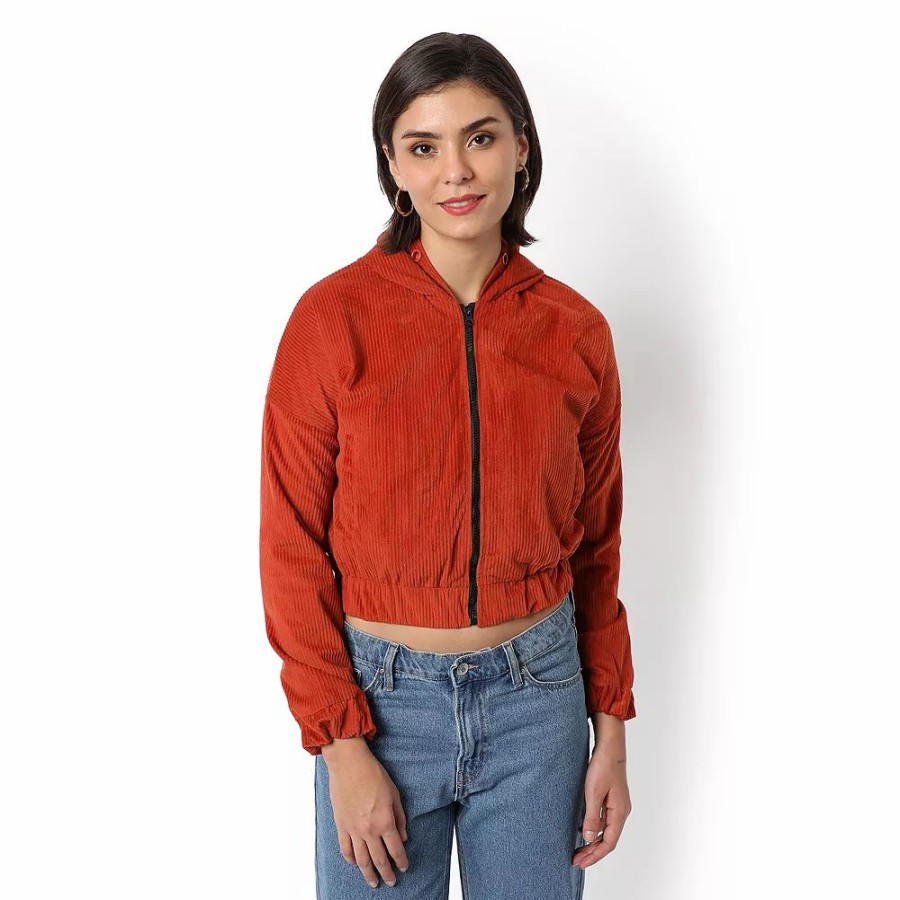 Clothing * | Campus Sutra Women Regular Fit Zipper Jacket