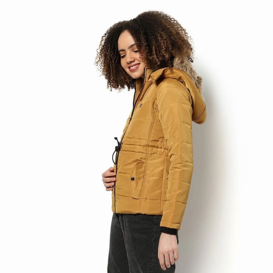 Clothing * | Campus Sutra Women Regular Fit Zipper Jacket