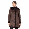 Clothing * | Women'S D.E.T.A.I.L.S Faux-Fur Trim Faux-Shearling Coat