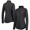 Clothing * | Women'S Champion Heathered Black Texas Longhorns Core Raglan Quarter-Zip Jacket