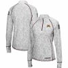 Clothing * | Women'S Colosseum White Minnesota Golden Gophers Oht Military Appreciation Officer Arctic Camo 1/4-Zip Jacket