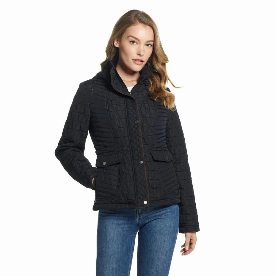 Clothing * | Women'S Weathercast Faux-Suede Trim Quilted Jacket