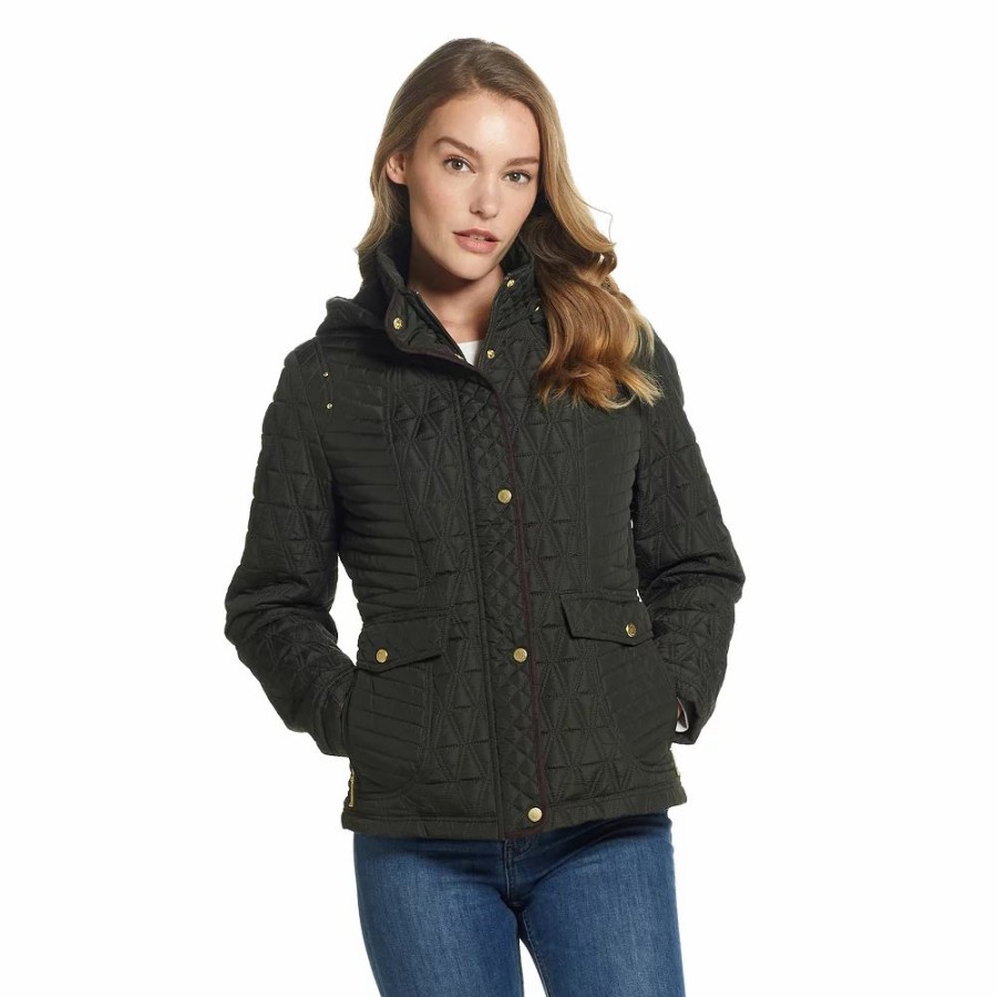 Clothing * | Women'S Weathercast Faux-Suede Trim Quilted Jacket