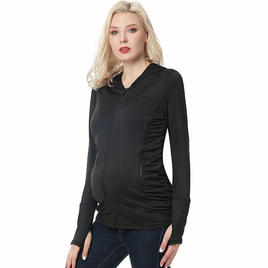 Clothing * | Maternity Pokkori Ruched Performance Hoodie