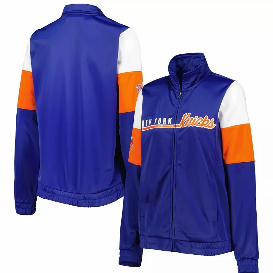 Clothing * | Women'S G-Iii 4Her By Carl Banks Blue New York Knicks Change Up Full-Zip Track Jacket