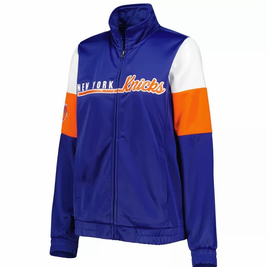 Clothing * | Women'S G-Iii 4Her By Carl Banks Blue New York Knicks Change Up Full-Zip Track Jacket