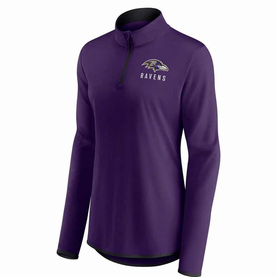 Clothing * | Women'S Fanatics Branded Purple Baltimore Ravens Worth The Drive Quarter-Zip Top