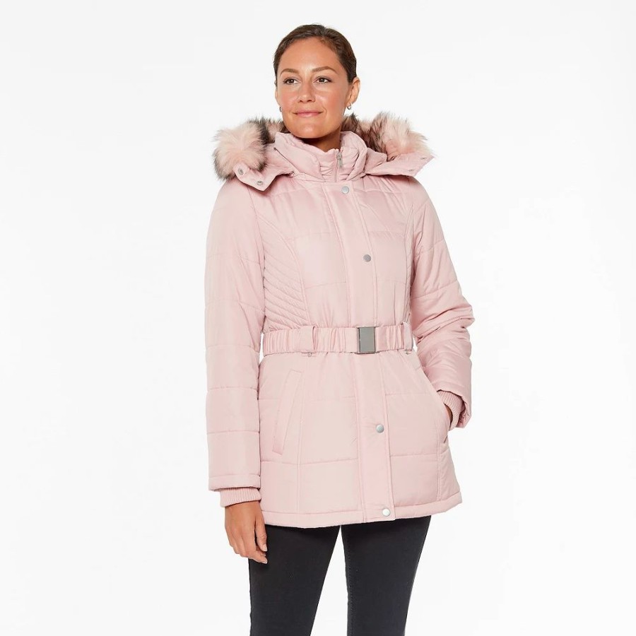 Clothing * | Women'S D.E.T.A.I.L.S Faux-Fur Hood Parka Jacket