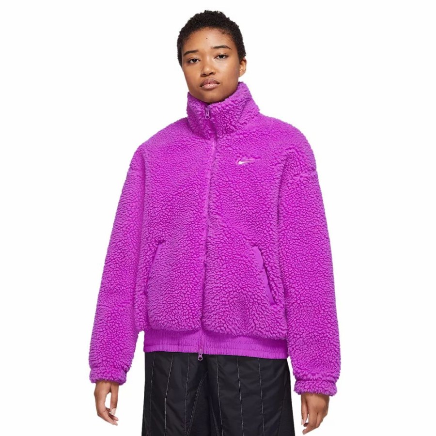 Clothing * | Women'S Nike Sportswear Swoosh Plush Jacket