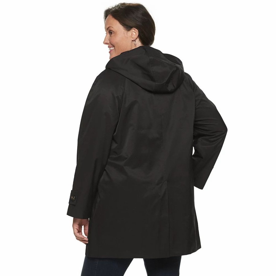 Clothing * | Plus Size Tower By London Fog Double Collar A-Line Jacket